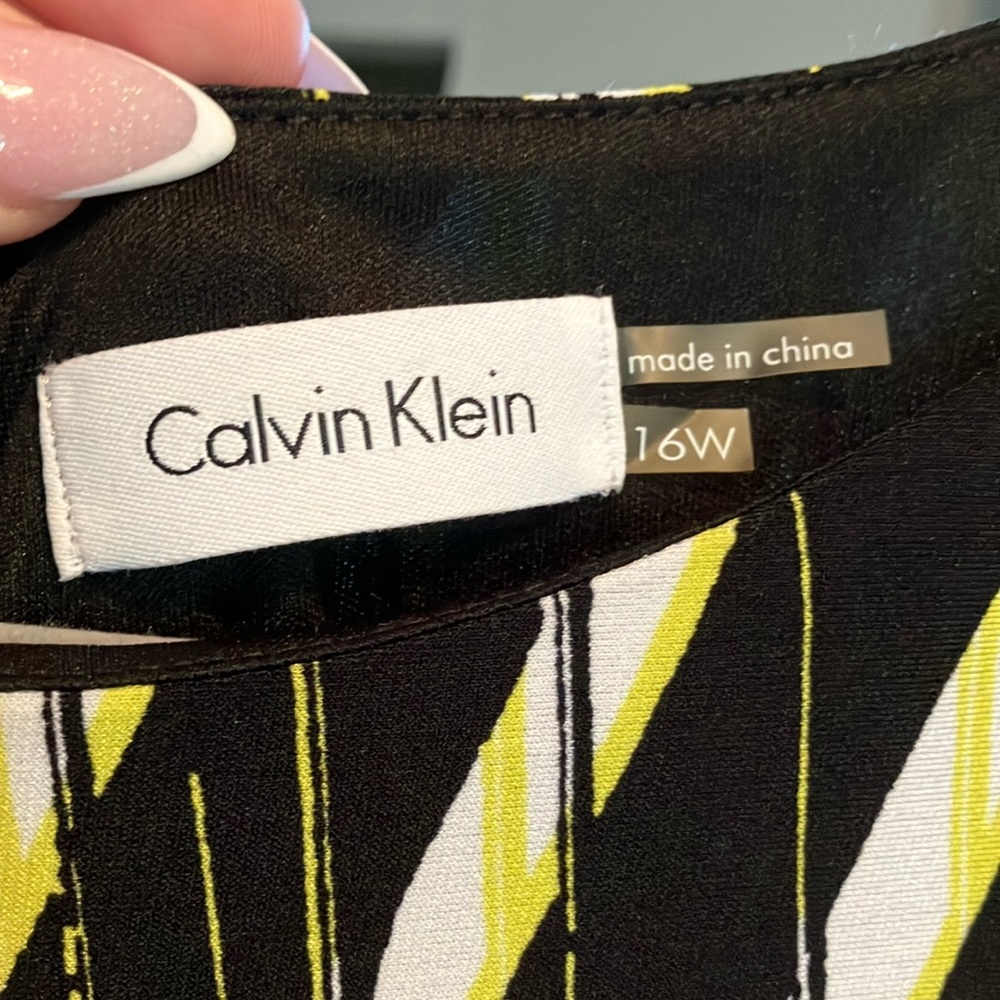 Calvin Klein Black and Yellow Dress